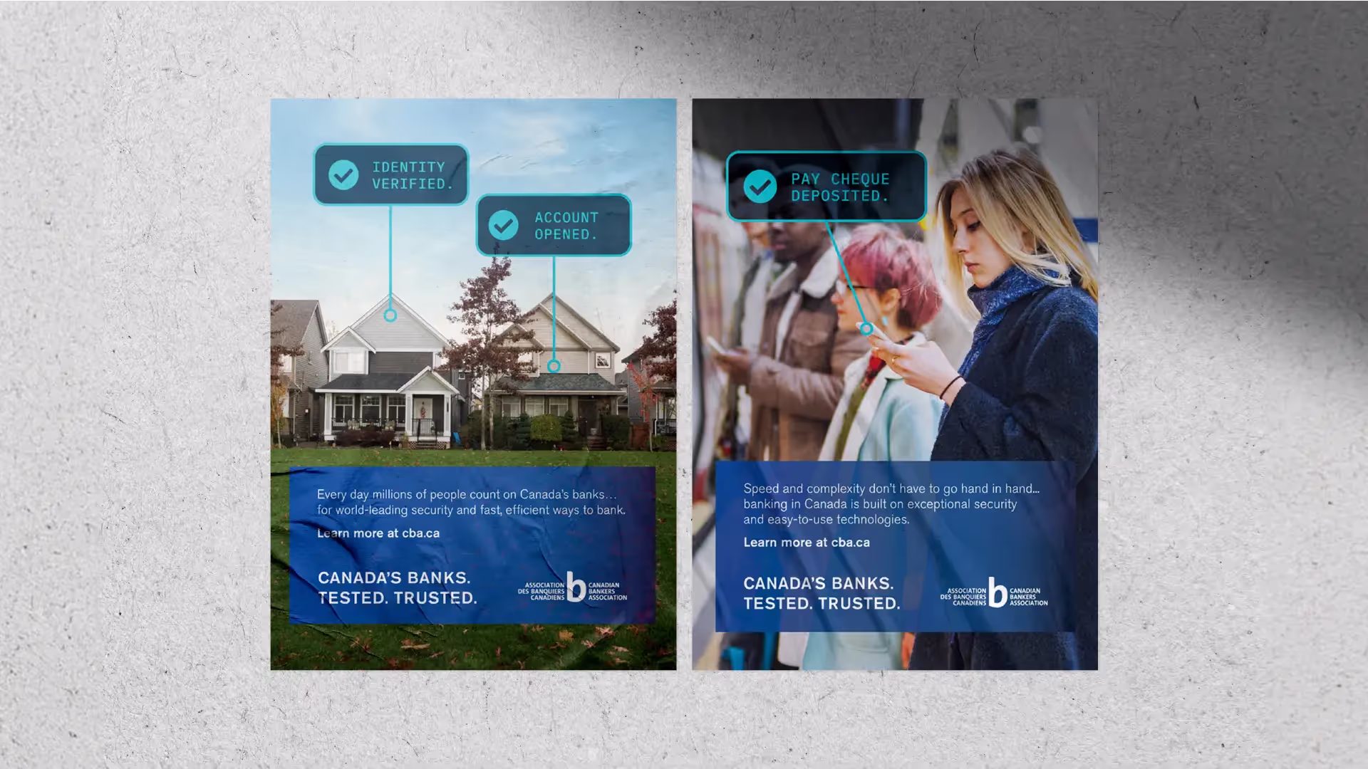 Posters for the Canadian Bankers Association that are raising awareness of the security and trust of Canada's major banks.