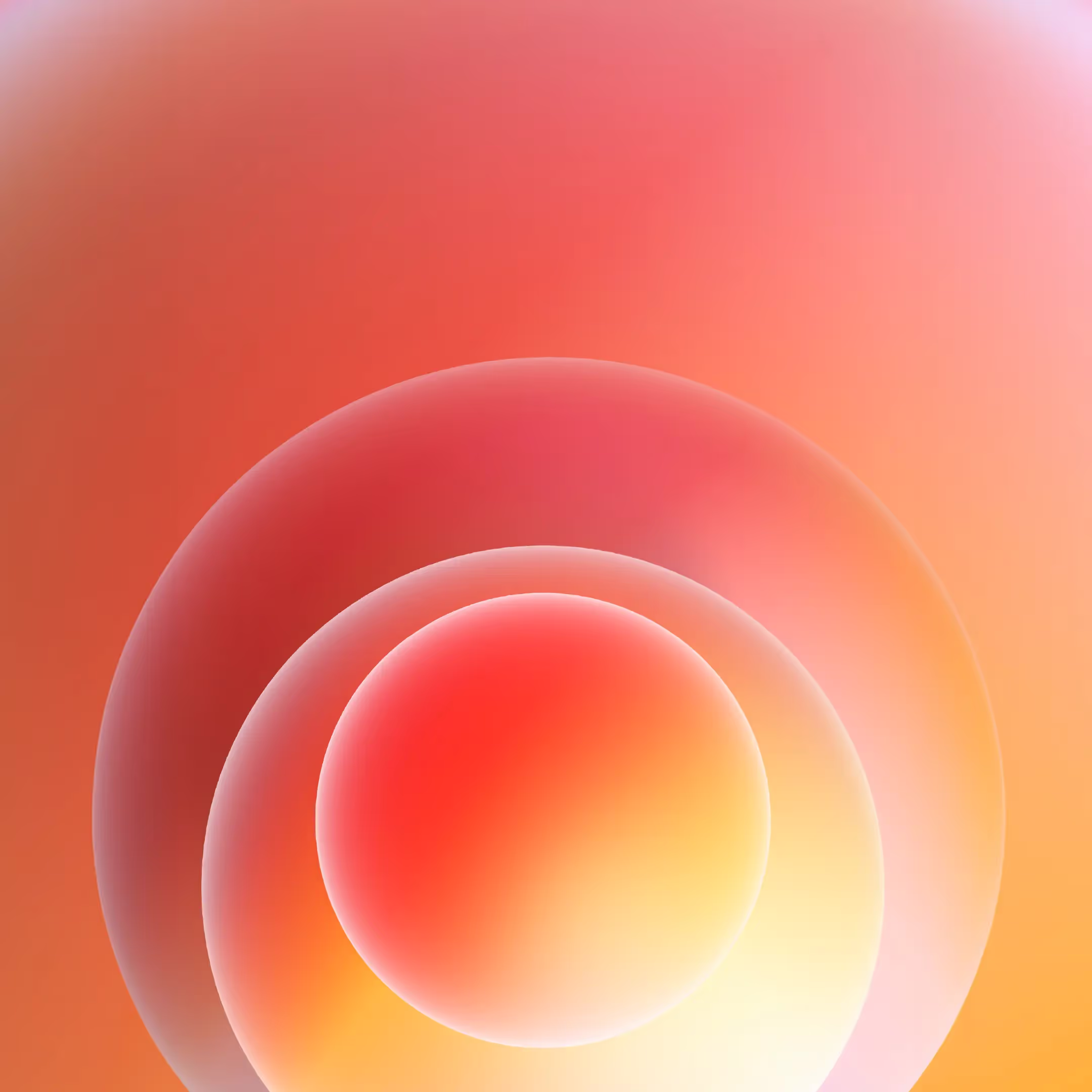 an abstract art wallpaper made of various orange, yellow, and red stacked discs in various diameters. 